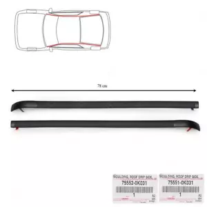 Pair Moulding Roof Drip Side For Toyota Hilux Vigo Champ 2Dr MK6 MK7 2005 2014 - Imagen 1 de 8