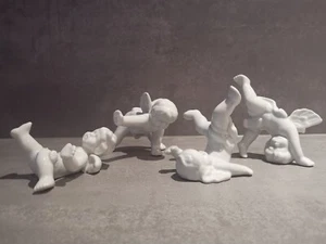 Tischdeko 4 tlg. Figurenset Engel Porzellan weiß Advent Weihnachten - Bild 1 von 2