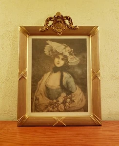 Antique Victorian Frame Gold Gilt Wood Gesso Hanging Picture Frame Glass 18 x 24 - Picture 1 of 7