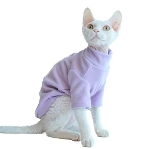 Sphynx Cats Warm Fleece Shirt Cat Turtleneck Undershirt Thermal Hairless Cat ... - Picture 1 of 5