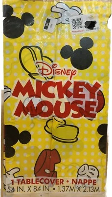 MICKEY MOUSE- 54"x84" - Plastic Table Cover, Birthday Party Supplies Disney, NEW - Image 1 of 3