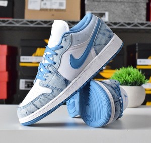 air jordan washed denim low