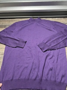Vtg Tricots St Raphael Mens Sweater Large Purple Merino Wool - Picture 1 of 7