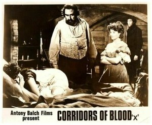 Corridors of Blood Original Lobby Card Christopher Lee Betta St. John horror