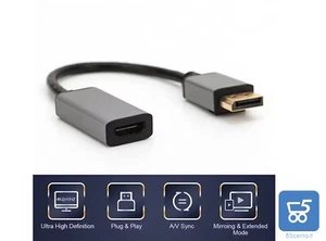 Adattatore da DisplayPort Maschio a HDMI Femmina 4k 60Hz HDR PC HDTV Monitor - Foto 1 di 2