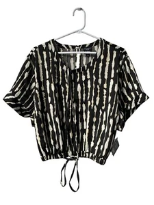 Nicole Williams English X Bar III Striped Crop Top Women Plus Size 2X Trendy NEW - Picture 1 of 7
