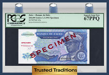 Tt Pk 42s 1992 Zaire 200000 Zaires "Mobutu" Pcgs 67 Ppq Superb Gem None Finer