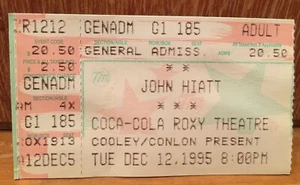 John Hiatt Atlanta,GA 12-12-95 Concert Ticket Stub The Roxy - Picture 1 of 1