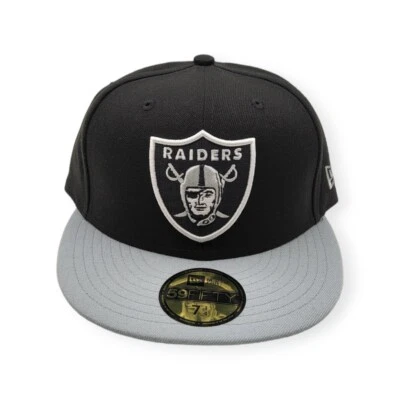 New Era Las Vegas Raiders 59Fifty 黑色/灰色 2 色贴合帽子 — 第 1/4 张图片