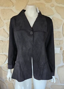 Veste noire toucher peau de pêche marque Oliver Jung (jr) - Imagen 1 de 5