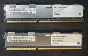 16GB (2x8GB) Hynix 2Rx4 PC3L-10600R DDR3-1333MHz Reg ECC HMT31GR7AFR4C-H9 D7 AB - Picture 1 of 2