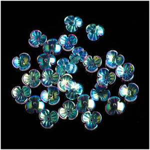 New 10Pcs Diy Handmade Jewelry Ab Colored Flower Shape Glaze Glass Loose Beads G
