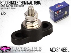 SMALL BASE POWER DISTRIBUTION STUD SINGLE TERMINAL 160A BLACK ACX3145BL - Picture 1 of 4