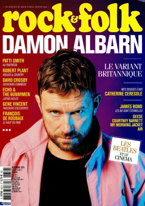 DAMON ALBARN_ROBERT PLANT_JAMES BOND 007_DAVID CROSBY ROCK & FOLK December 2021  - Image 1 of 1
