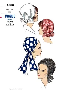 Bufanda con patrón Vogue 6410 gorra quimioterapia cáncer alopecia - Imagen 1 de 4