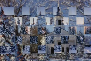 Larry Lerew repurposed paper weaving design POP ART COLLAGE collectible COA nr - Picture 1 of 5