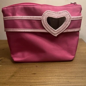 Unbranded Cosmetic Bag Heart Valentine Pink Insulated Mirror EUC - Picture 1 of 4