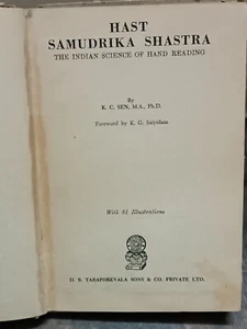PALMISTRY: HAST SAMUDRIKA SHASTRA-INDIAN SCIENCE OF HAND READING BY K. C. SEN - Picture 1 of 9