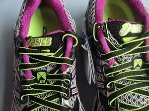 NEW WOMENS ASICS T3P9N (D) Black /Orchid / Flash Yellow RUNNING SHOE US Size 5 - Picture 1 of 7