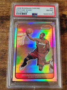 2006-07 Bowman Chrome Dwyane Wade rifrattore 110/249 PSA 8 come nuovo #97 Miami Heat - Foto 1 di 4