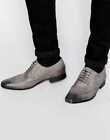 Handmade Mens Shoes, Mens Gray dress Shoes, Men wing tip brogue shoes for mens