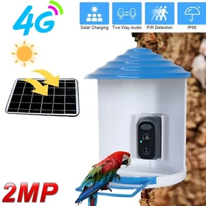 4G Bird Feeder Camera LTE Sim Card 2MP 1080p HD Solar Power Night Vision PIR - Picture 1 of 12
