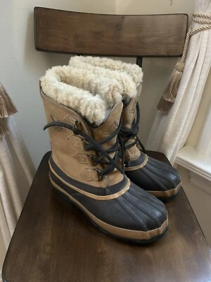 Botas de nieve de invierno de cuero Eddie Bauer de colección para mujer talla 8 usadas Foto 1 de 4