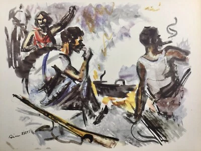 Anarchisme Guerre d’Espagne 1936 Barcelone Rare Gravure José Rey Vila Catalogne - Photo 1/2