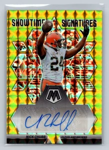 2023 Mosaic Football #SS-NC Nick Chubb -Showtime Signatures GOLD 03/10-Browns - Picture 1 of 2