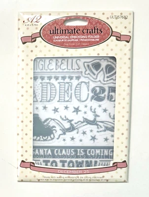 Ultimate Crafts Embossing Folder - DECEMBER 25 - Christmas, Santa - NEW - Image 1 of 3