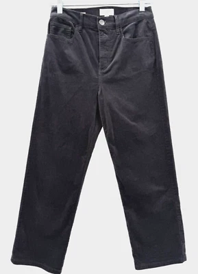 Calça de veludo Loft Outlet Petites tamanho 2P cintura média reta cinza escuro usada - Imagem 1 de 4