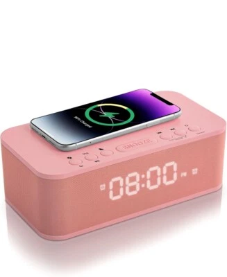 Despertador digital alto-falante bluetooth e carregador sem fio - Imagem 1 de 4
