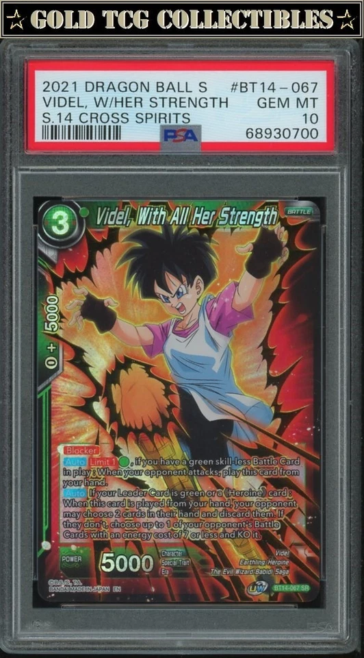 PSA 10 ⭐️ Videl With All Her Strength SR Cross Spirits Card DBS DBZ Z Heroes - Image 1 of 1
