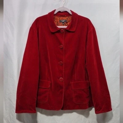 Vintage Talbots Corduroy Blazer Jacket Women's 24W Red Large Buttons Retro 90s - Image 1 of 4