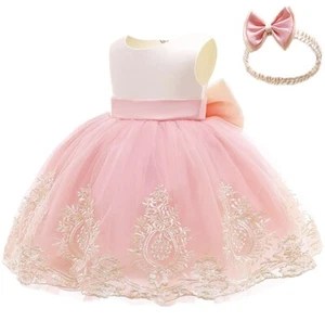Girl Baby Toddler Dresses With Bow Spring/Easter /wedding/ - Picture 1 of 3