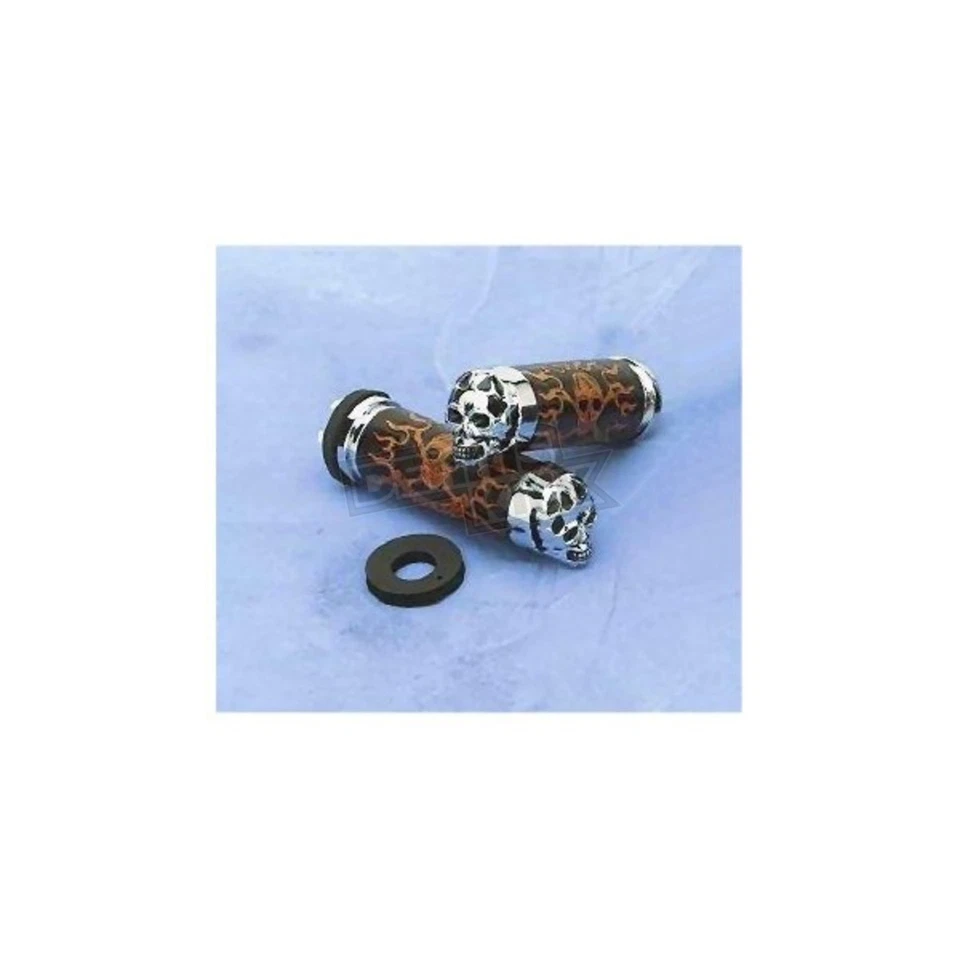 Empuñaduras de calavera de cuero Drag Specialties con ojos lisos - DS-243255 Foto 1 de 1