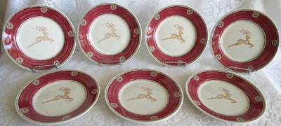 7 PELLES 1 IMPORTACIONES NAVIDAD INGLATERRA ANGLETERRE RENOS RÚSTICOS 8" PLATOS ENSALADA Foto 1 de 4