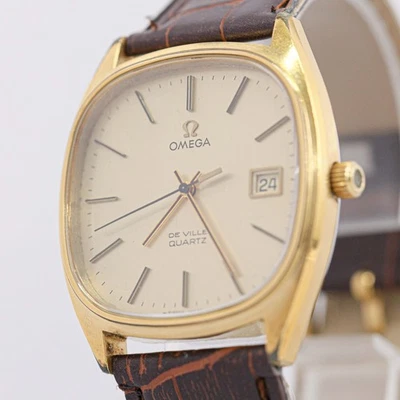 *NEAR MINT* Vintage 1979 OMEGA De Ville Cal.1342 Quartz Push Crown Gold 34mm Men - image 1 of 4