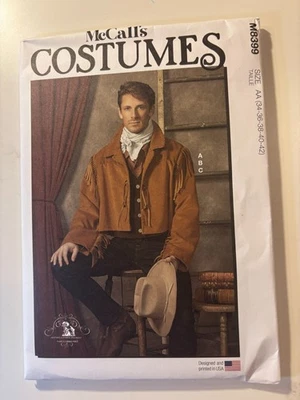 McCall's Sewing Pattern M8399 Mens Costume Old West Jacket Vest Size 34-42 UNCUT - Image 1 of 2