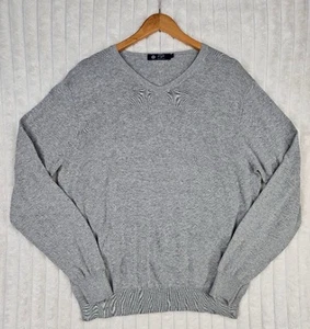 J. Crew Grey 100% Cotton V-Neck Sweater Size Large - Picture 1 of 5