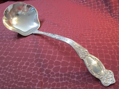 VIOLET Soup Ladle 1905 Antique Rogers Silverplate G Monogram     bsl - Image 1 of 4