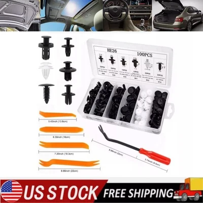 100 PIEZAS Clips de retención Guardabarros Parachoques Remache Retenedor Moldura Pin Clips Foto 1 de 4