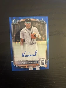 2025 Bowman Chrome Baseball Nestor Miranda Blue Raywave Auto /150 Tigers - Picture 1 of 2
