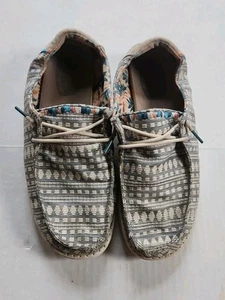 Hey Dude Wendy Boho Embroidery Grey Sneaker Slip On Women's Size 10 - Picture 1 of 6