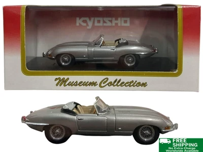 Kyosho Museum Collection Jaguar E-Type 1/87 Diecast Model Car Silver Vintage JPN - Photo 1/4