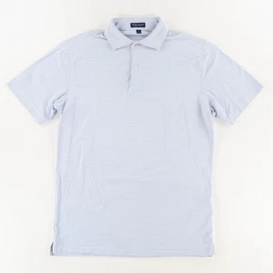 Peter Millar Ambrose Performance Poloshirt gestreift weiß Herren M - Bild 1 von 8