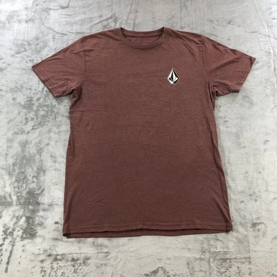 Volcom Shirt Mens Small Burgundy Heather Stone Logo Graphic Tee Short Sleeve - Image 1 of 4