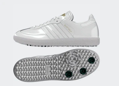 New adidas SAMBA GOLF QUIET GOLF FTWWHT/BASGRN/OWHITE JP6885 Pk Size - Image 1 of 4