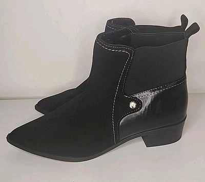 Nuevos botines Liz Claiborne Barrington espuma viscoelástica para mujer talla 6 gamuza negra Foto 1 de 4