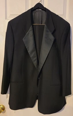 Esmoquin vintage de los años 80 Mani hecho en Italia negro lana Neiman Marcus 44  Foto 1 de 4